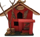 Vogelhuisje hout rood 25 cm J-line