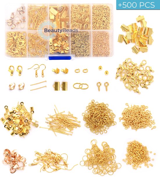 Opbergdoosje met +500 Gouden Onderdelen – Sieraden Maken met 10  Verschillende Types... | bol.com