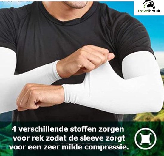 TravelHawk Arm Sleeve - Sleeve - Sleeves - Armstukken - Armstukken Wielrennen - Zonbescherming - 2 stuks - Zwart - Maat XL - 'merkloos''