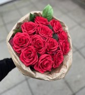 Boeket zijden rozen - rood - 10 stuks - 64cm - top kwaliteit - Silk-ka