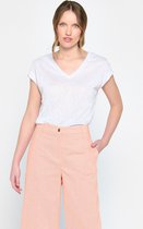 LOLALIZA T-shirt met V-hals - Licht Grijs - Maat L