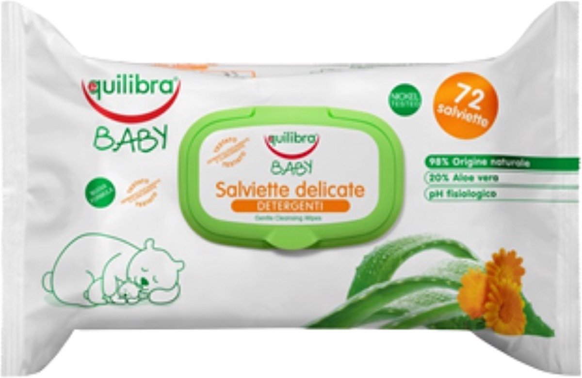 Equilibra - Baby Salviette Delicate Gentle Cleansing Wipes Delicate Cleansing Wipes 0M+ Soothing 72Pcs.