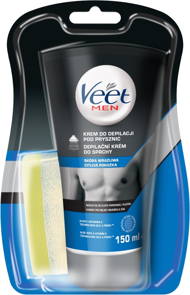 Negende weg koffer Veet - Depilatory Shower Cream For Sensitive Skin Men Silk & Fresh 150 ml -  150ml | bol.com