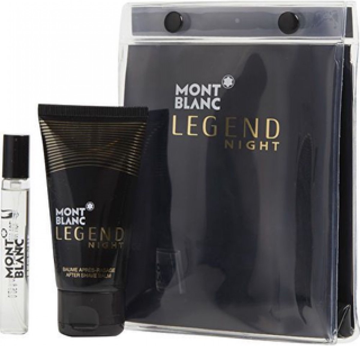 Mont Blanc Legend Night Giftset - 7,5 ml eau de parfum spray + 50 ml aftershave balm - cadeauset voor heren