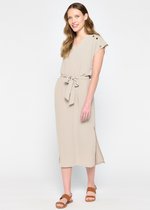 LOLALIZA Midi-jurk met split - Beige - Maat 44