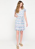 LOLALIZA Bloemenjurk - Light Blauw - Maat 42