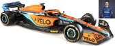 Bburago McLaren F1 MCL36 #4 Lando Norris Formule 1 seizoen 2022 in luxe bewaarcase met helm modelauto schaalmodel 1:43