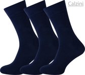 Calzini sokken heren naadloos 3 paar - 80% katoen - Navy - Sokken Heren - Sokken Dames - Maat 36-42