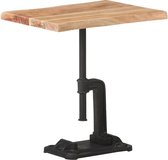 Bijzettafel 45x35x48 cm licht hout massief acaciahout en gietijzer