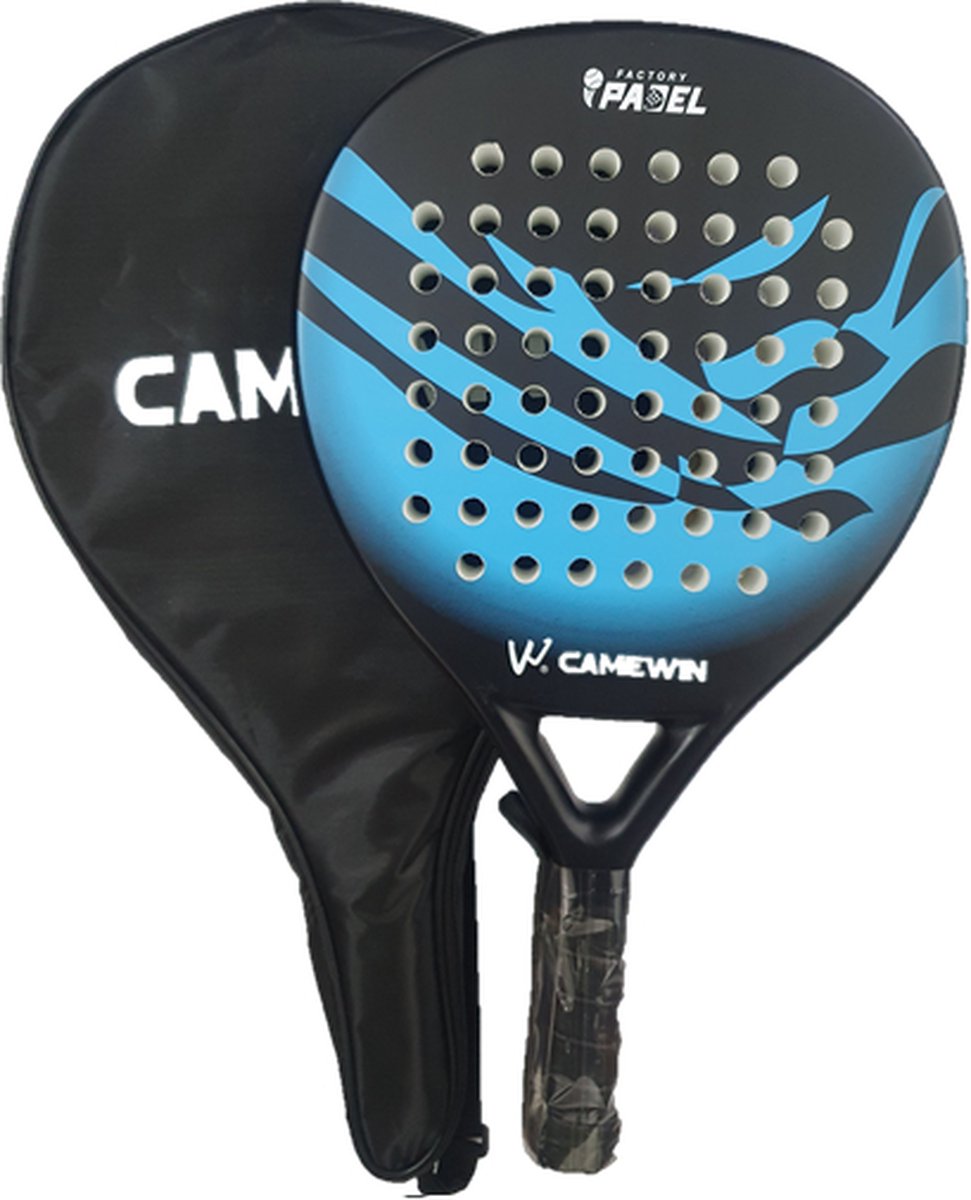 Camewin - Padelracket - inclusief padeltas - Full carbon - Blauw - Zwart - Padel Racket - Cadeautip