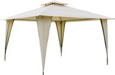Tente de Outsunny Pavilion avec double toit 3,5 x 3,5 x 2,7 m tente de réception acier polyester beige 84C-183