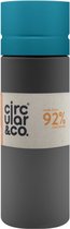 Circular&Co. herbruikbare to go waterfles 21oz/600ml grijs/groen