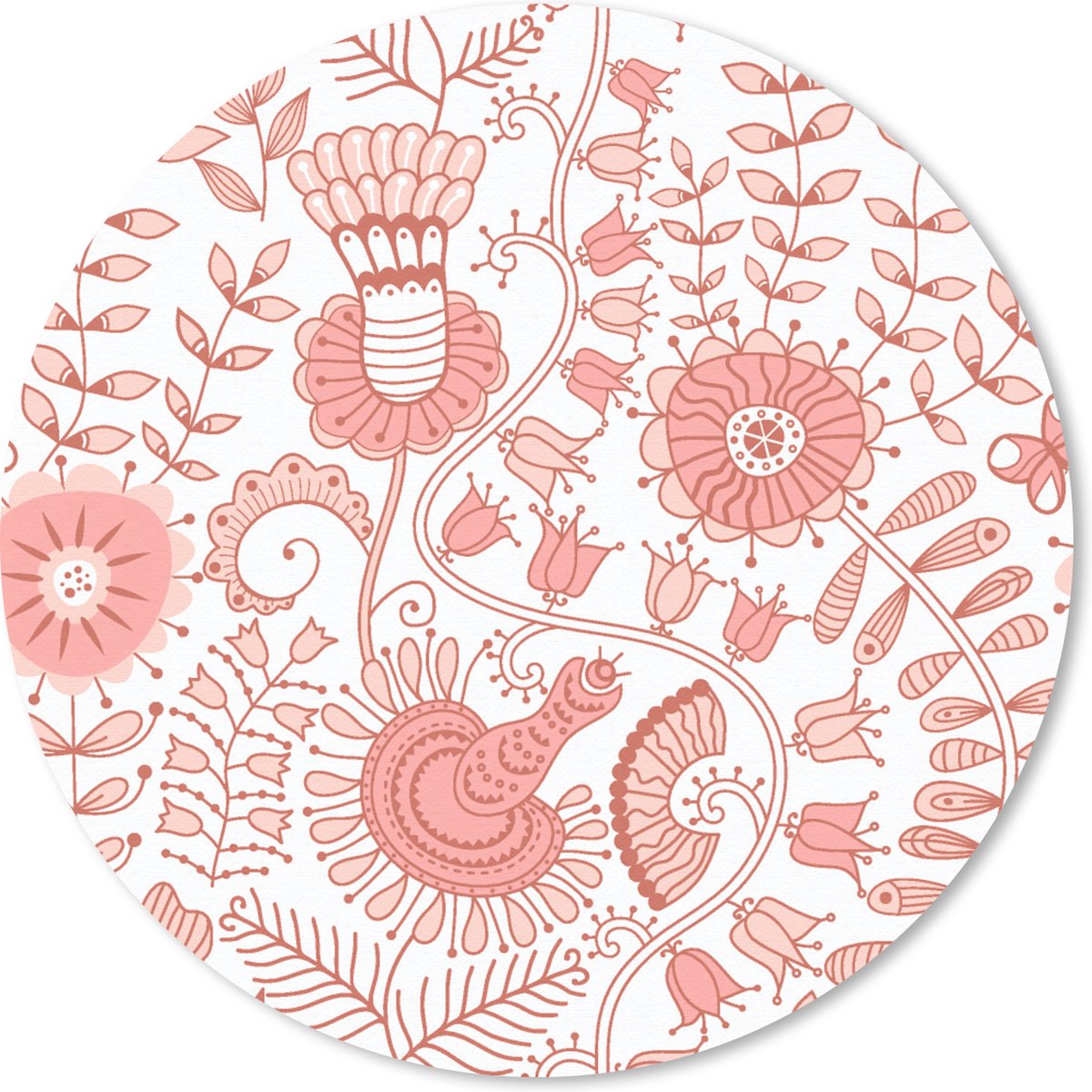 Muismat rond 20x20 cm - Mousepad Bloemen - Patronen - Pastel - Ronde muismatten