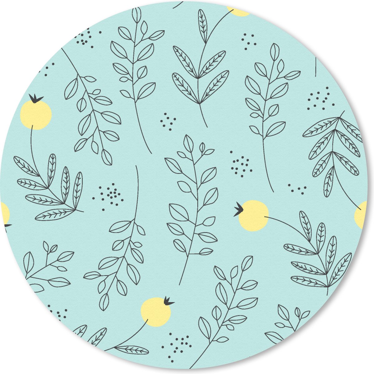 Muismat rond 30x30 cm - Mousepad Patronen - Zaad - Planten - Ronde muismatten