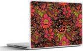 Laptop sticker - 17.3 inch - Bloemen - Bladeren - Design - 40x30cm - Laptopstickers - Laptop skin - Cover