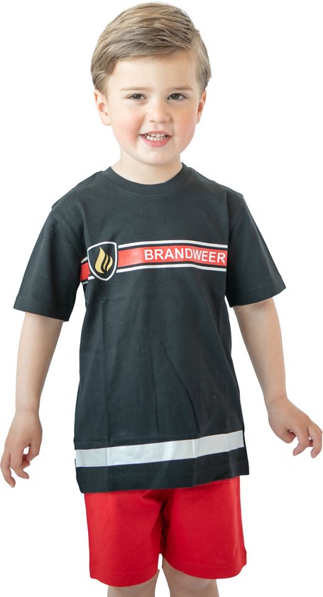 Fun2Wear - Pyjama short Pompiers - - Taille 128 - Garçons, Filles