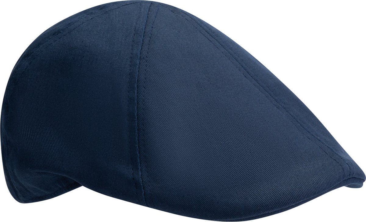 MGO Ruben Ducky Cap - Heren pet - Katoen Flatcap - Jeans look - Navy Blauw - Maat 60