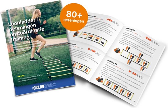 Boek met 70+ loopladder oefeningen en coördinatie training - Ciclón Sports