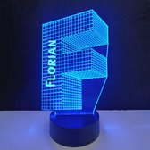 3D LED Lamp - Letter Met Naam - Florian