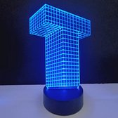 3D LED Lamp - Letter - T