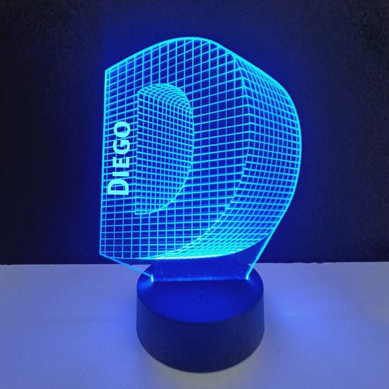 3D LED Lamp - Letter Met Naam - Diego