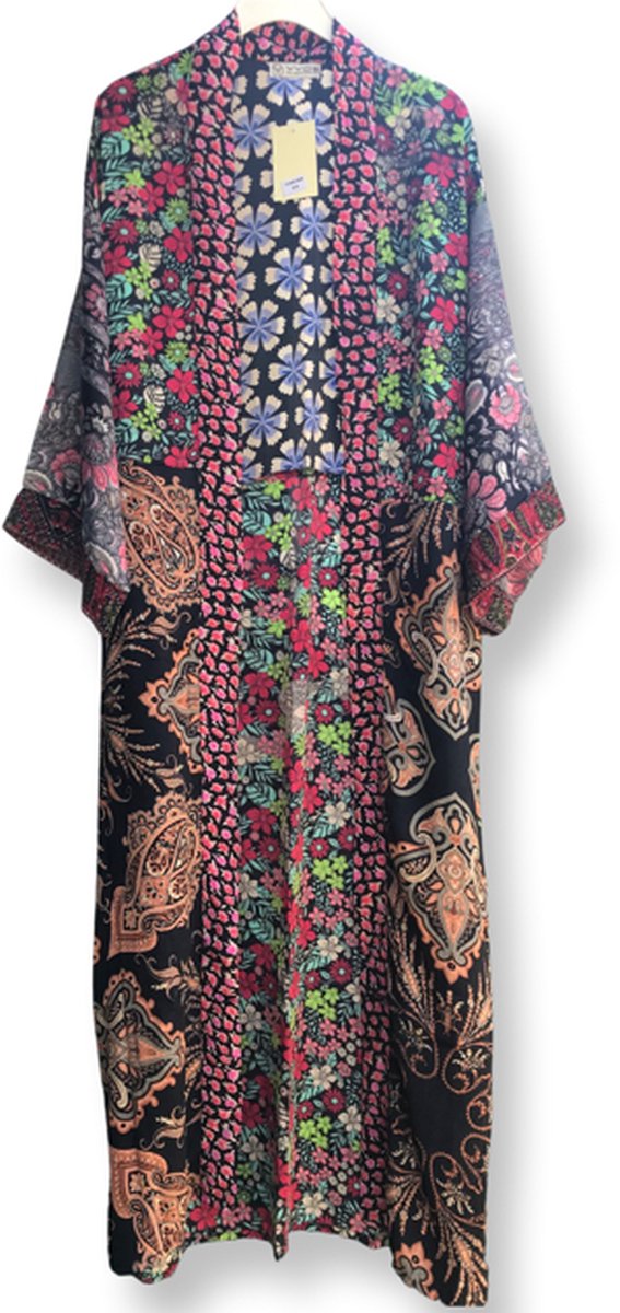 Kimono,Zijde,Patchwork,Bloemen,Paris