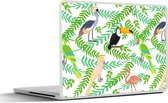 Laptop sticker - 10.1 inch - Jungle - Vogel - Patronen - 25x18cm - Laptopstickers - Laptop skin - Cover