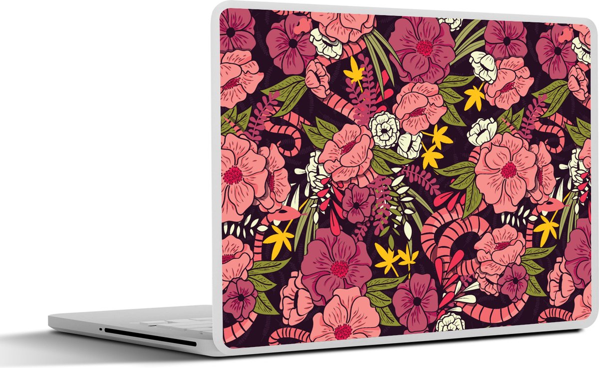 Laptop sticker - 10.1 inch - Jungle - Bloemen - Patronen - 25x18cm - Laptopstickers - Laptop skin - Cover