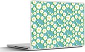 Laptop sticker - 15.6 inch - Bloemen - Patroon - Madelief - 36x27,5cm - Laptopstickers - Laptop skin - Cover