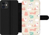 Bookcase Geschikt voor iPhone 11 telefoonhoesje - Patroon - Hond - Puppy - Jongens - Meisjes - Kinderen - Kids - Met vakjes - Wallet case met magneetsluiting