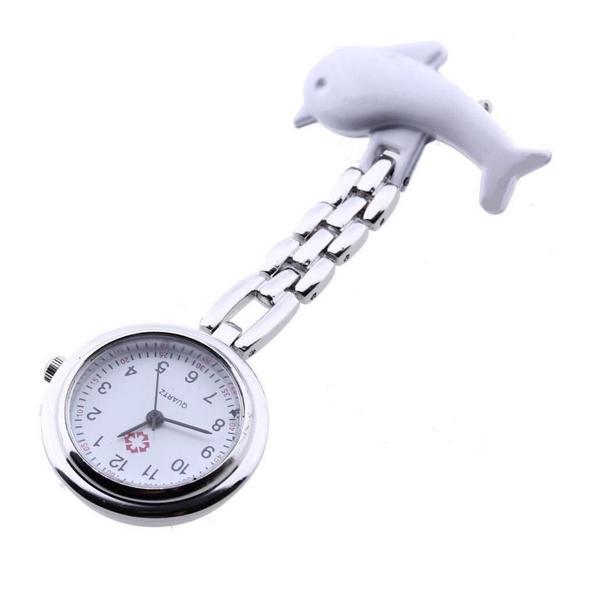 Witte Dolfijn Horloge - Verpleegstershorloge - Dames - ⌀ 2.5 cm