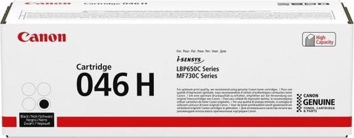 Canon 046 H - Hoge capaciteit - zwart - origineel - tonercartridge - voor ImageCLASS LBP654, MF731, MF733, MF735; i-SENSYS LBP653, LBP654, MF732, MF734, MF735