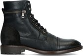 Sacha - Heren - Zwarte leren veterboots - Maat 45