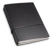 X17 - A6 Notitieboek LEFA Zwart met 3 inlays