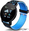 Stappenteller - Calorieënmeter - Hartslagmeter - Zuurstofmeter - Sport horloge - Bloeddrukmeter - Afstandmeter - Zwart/Blauw - Smart Bracelet - IOS & Android - Voor Heren en Dames