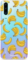 Huawei P30 TPU Soft Case - Siliconen Shock Proof - Back Cover - Bananas / Banaan / Bananen