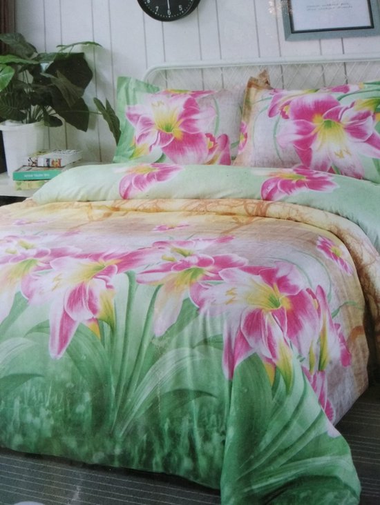 rosso 2 persoons dekbed overtrek met 2 kussenslopen , 160 x 200 cm. katoensatijn