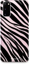 Fooncase Hoesje Geschikt voor Samsung Galaxy S20 - Shockproof Case - Back Cover / Soft Case - Zebra print