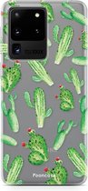 Fooncase Hoesje Geschikt voor Samsung Galaxy S20 Ultra - Shockproof Case - Back Cover / Soft Case - Cactus