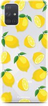 Fooncase Hoesje Geschikt voor Samsung Galaxy A71 - Shockproof Case - Back Cover / Soft Case - Lemons / Citroen / Citroentjes