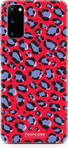 Samsung Galaxy S20 hoesje TPU Soft Case - Back Cover - Luipaard / Leopard print / Rood