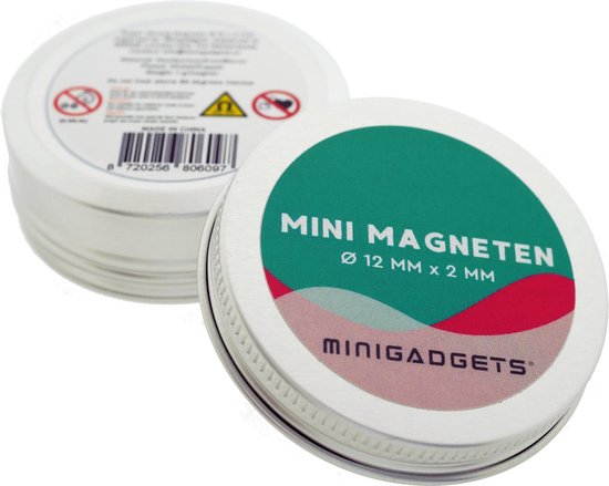 Super sterke magneten - 12 x 2 mm (25-stuks) - Rond - Neodymium - Koelkast magneten - Whiteboard magneten - Corsage - Radiatorfolie – Klein - Ronde - 12x2mm - Minigadgets