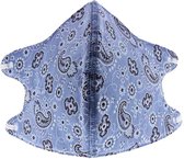 Zac's Alter Ego Masker Baby Blue Paisley Print Mondkapje Blauw