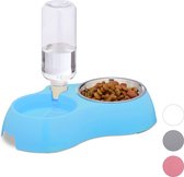 relaxdays drink- en voerbak - hond en kat - hondenvoerbak - eetbak - drinkbak - waterbak blauw
