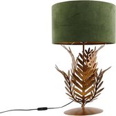 QAZQA botanica - Landelijke Tafellamp met kap - 1 lichts - H 60 cm - Groen - Woonkamer | Slaapkamer