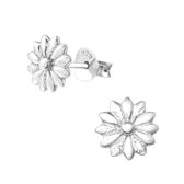 Joy|S - Zilveren bloem oorbellen 8 mm oorknoppen