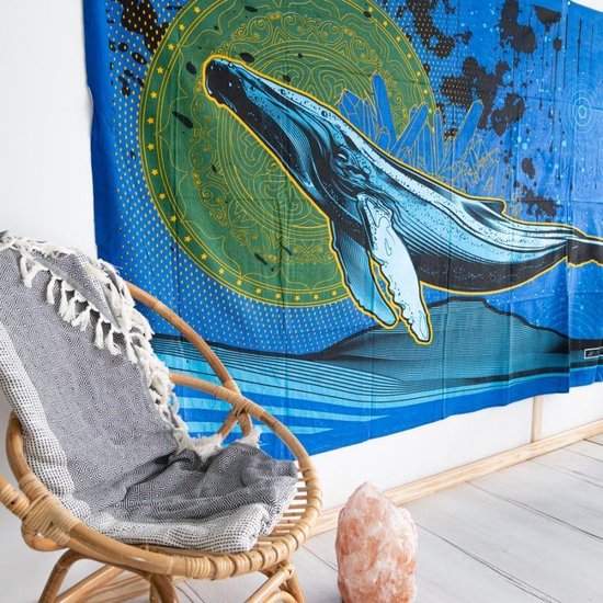 Authentiek Wandkleed Katoen Walvis (215 x 135 cm)