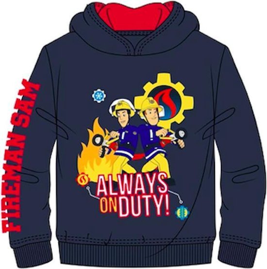 Brandweerman sam sweater - hoodie - blauw - maat 104 / 4 jaar | bol.com