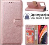 iPhone 12 PRO MAX book case - book cover - portemonnee hoesje - book hoesje wallet case - ROZE GOUD - EPICMOBILE