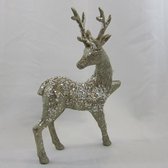 Kerstdecoratie, rendier: 32 x 20 x 8 cm goud